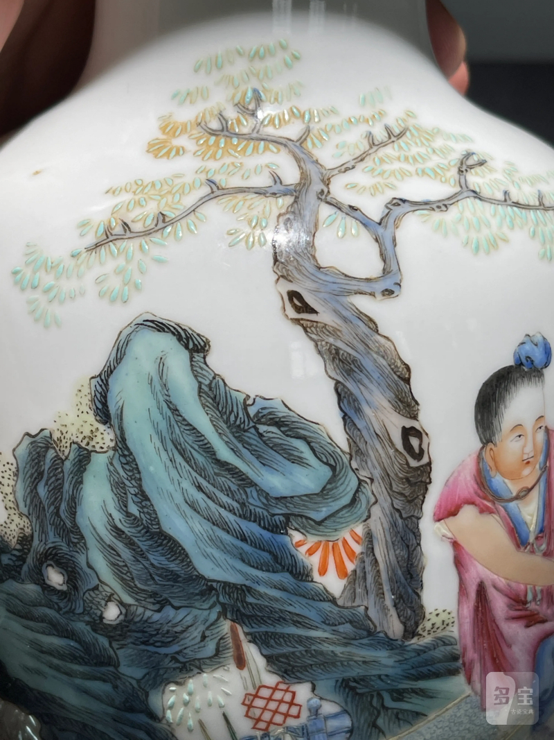民国 粉彩婴戏纹瓶 - 图11